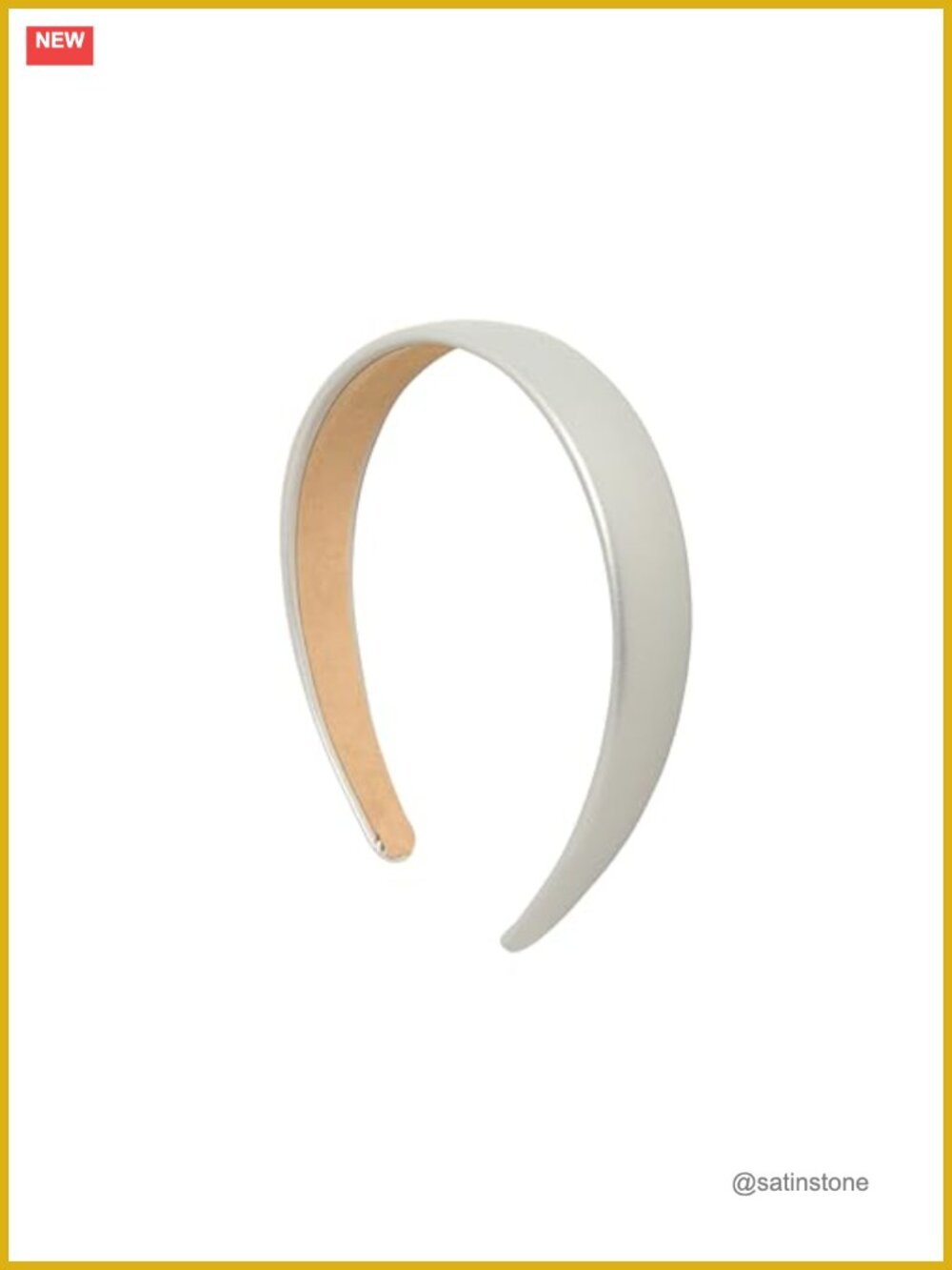 1 Inch Vegan Leather Headband Silver